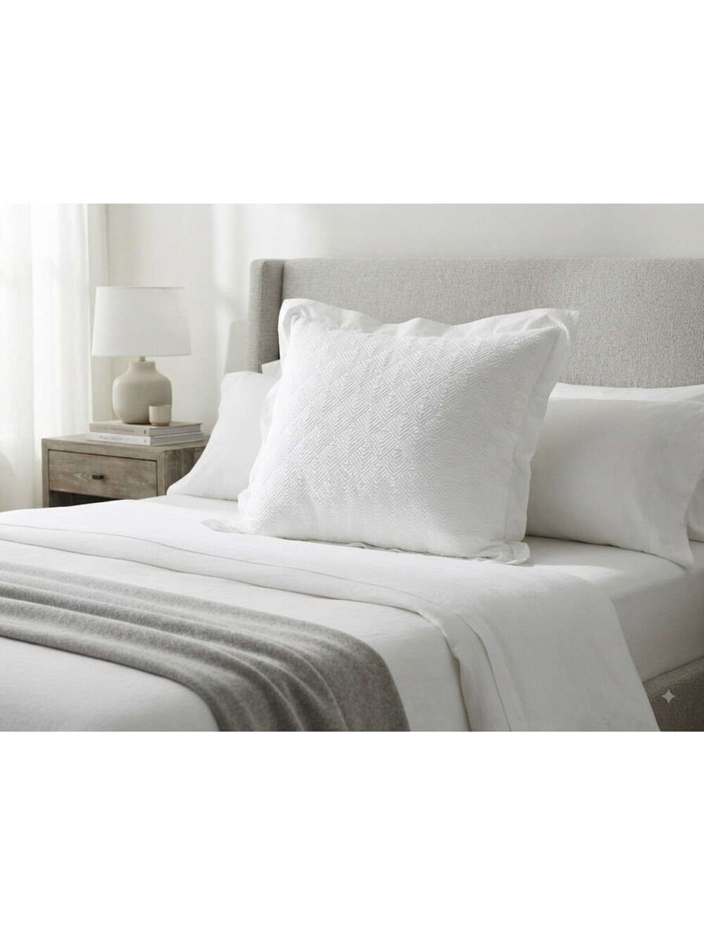 Fieldcrest Textured White Decorative Pillow – 28" x 28" Euro Pillow